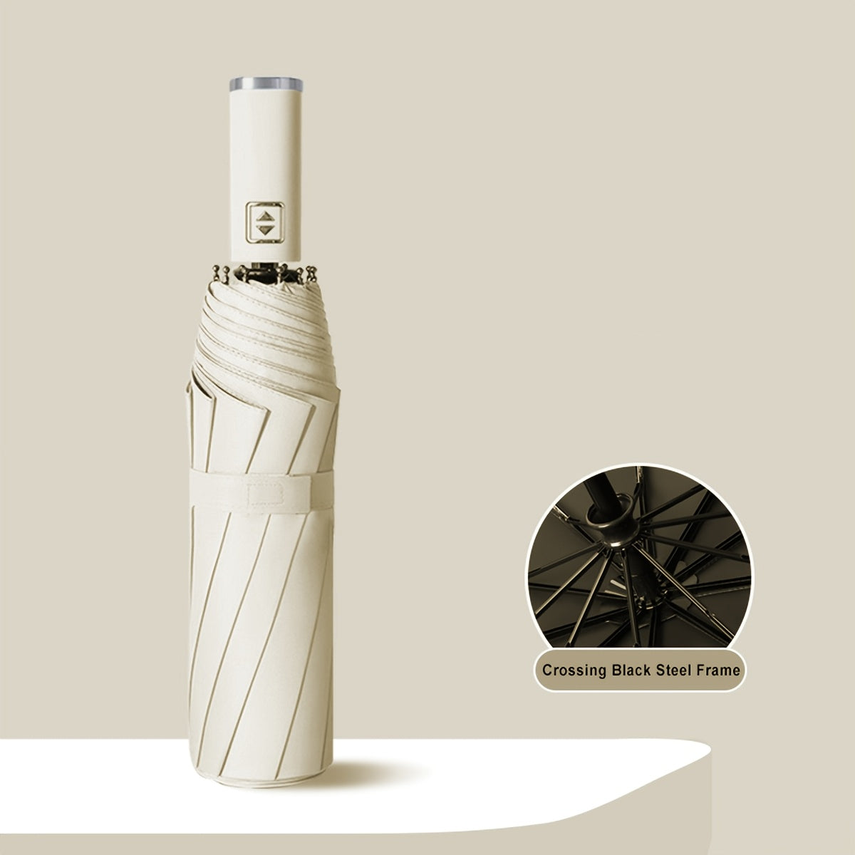 1pc Parapluie Pliant Automatique Xiaomi, Cadre en Fer ¨¤ 10 Brides, Auvent en Tissu 190T, Coupe-Vent, Protection UV, Ouverture\u002FFermeture en Un Clic, Parapluie de Voyage Portable avec Poign¨¦e en Plastique