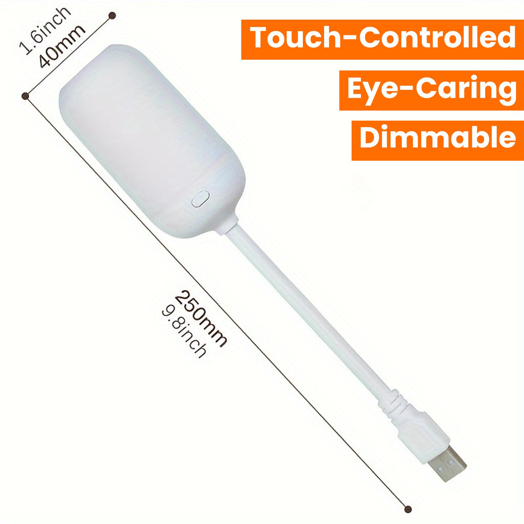 1pc Touch-Controlled Dimmable LED Night Light, USB Powered Eye-Caring Desk & Wall Lamp, PVC Material, 3 Color Temperatures for Home Use