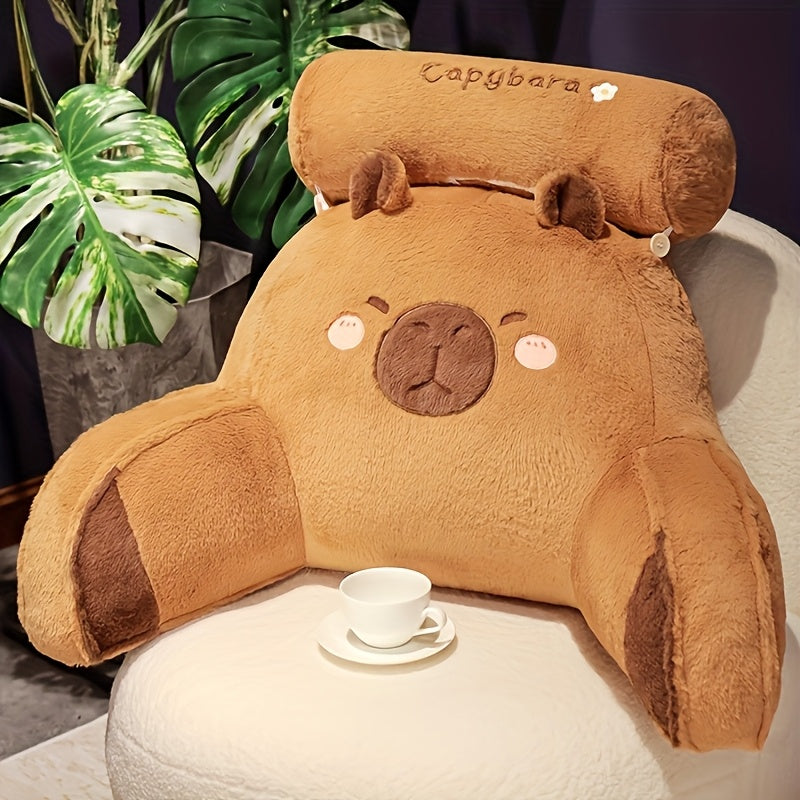 Oreiller Capybara Doudou | Coussin Polyester Multifonction avec Fermeture ¨¦clair | Lavable en Machine | Id¨¦al pour Bureau et D¨¦coration Maison | Cadeau Parfait pour No?l, Paques, Anniversaires | Design Doux et Adorable, Coussin D¨¦coratif