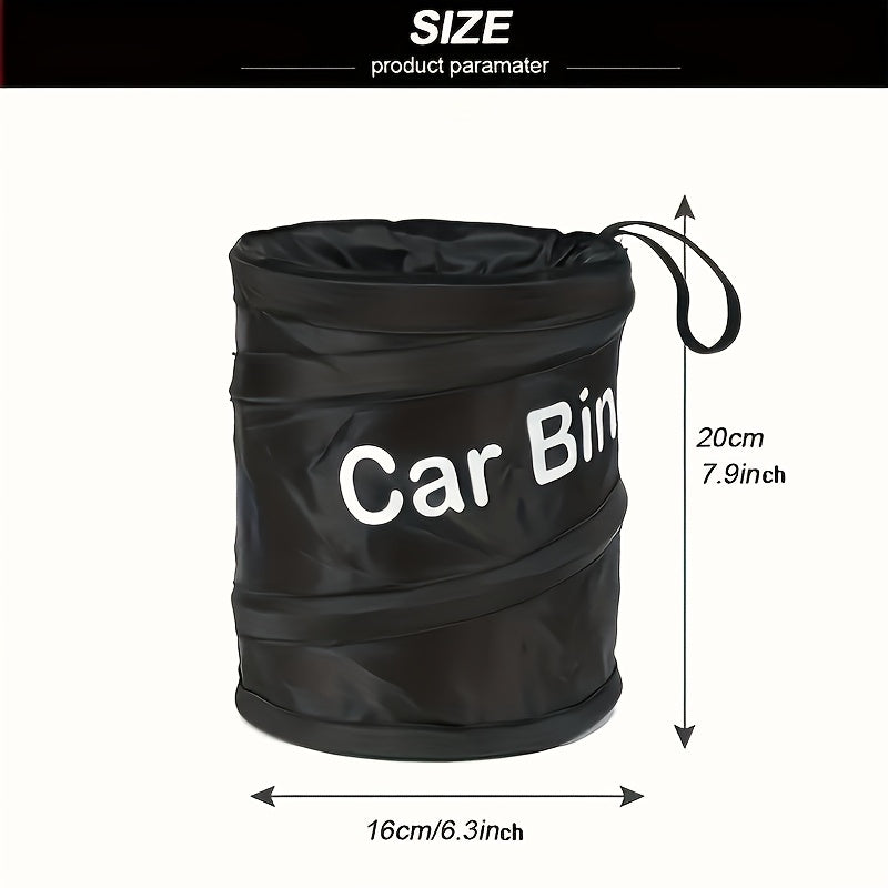 Foldable Portable Trash Can - Durable Polyamide, Leak-Proof Design, Ideal for Vehicles, Home & Office Use - Must-Have for Travel and Camping, Travel Essentials|Compact Trash Can|Secure Closure