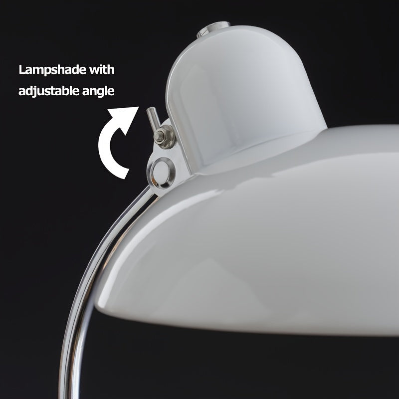 Minimalist and fashionable office desk lamp with creative ironwork, featuring exquisite black or white paint finish, serving as an artistic decorative ambiance table lamp, complete with a bulb.