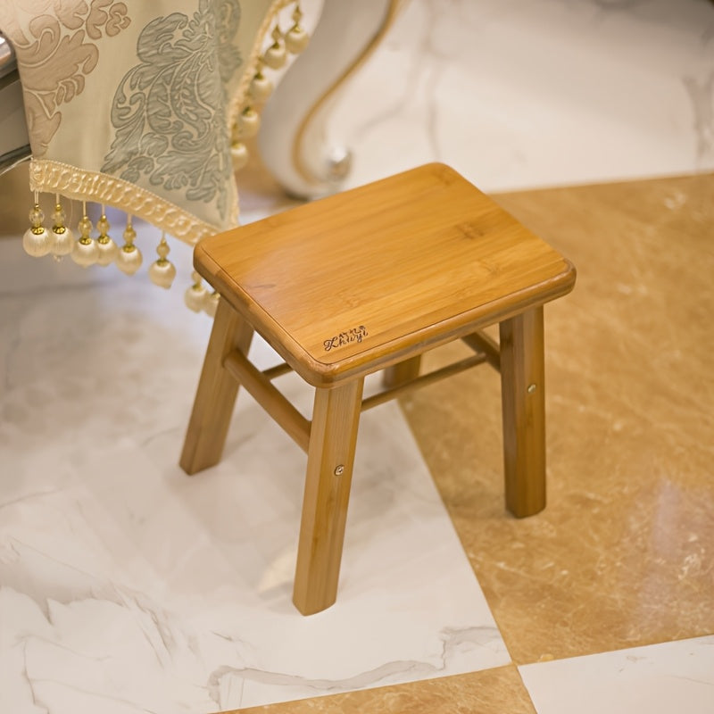 Multifunctional Bamboo Stool - Non-Slip, Suitable for Shower, Flower Placement and Shoe Changing - Ideal Choice for Home, Living Room, Bedroom, Mini Plants, Rectangular Steps, Vanity Seat, Requires Hammer and Screwdriver Installation (Tools Not Included)