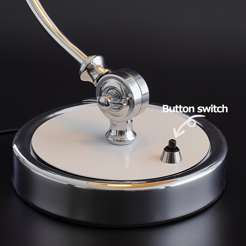 Minimalist and fashionable office desk lamp with creative ironwork, featuring exquisite black or white paint finish, serving as an artistic decorative ambiance table lamp, complete with a bulb.