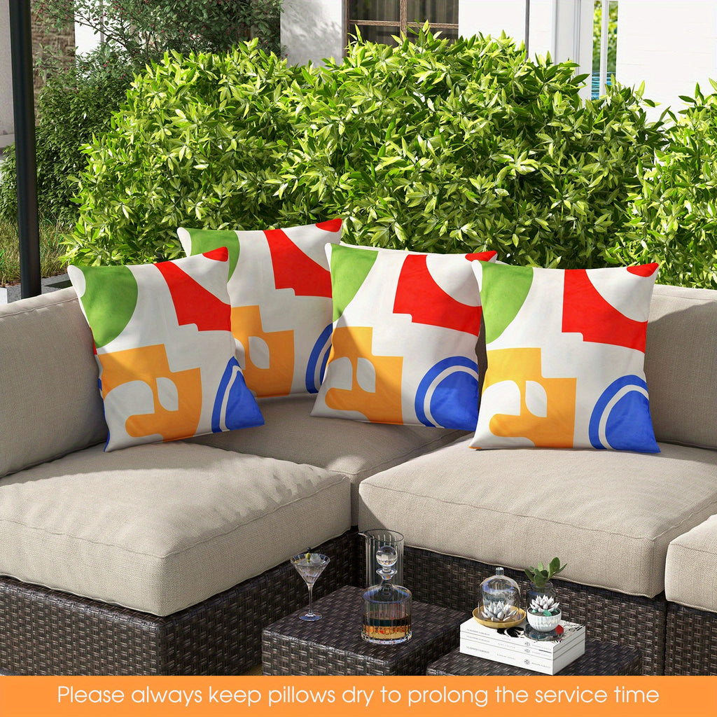 Maxmass Ensemble de 4 Coussins Carr¨¦s en Velours Amovibles et Lavables, Rouge 18\