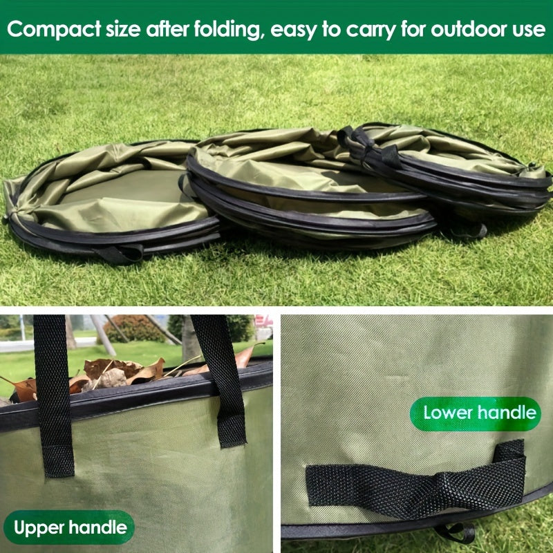 Car mounted pop-up trash bin, outdoor camping folding trash bin, leak proof Oxford cloth handle bin, portable camping picnic storage bin, large folding bag, garbage bag