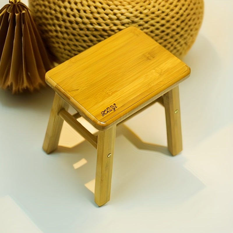 Multifunctional Bamboo Stool - Non-Slip, Suitable for Shower, Flower Placement and Shoe Changing - Ideal Choice for Home, Living Room, Bedroom, Mini Plants, Rectangular Steps, Vanity Seat, Requires Hammer and Screwdriver Installation (Tools Not Included)
