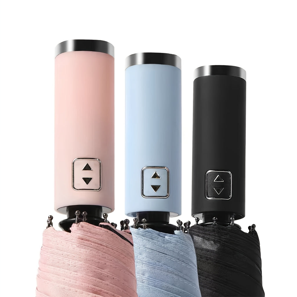 1pc Parapluie Pliant Automatique Xiaomi, Cadre en Fer ¨¤ 10 Brides, Auvent en Tissu 190T, Coupe-Vent, Protection UV, Ouverture\u002FFermeture en Un Clic, Parapluie de Voyage Portable avec Poign¨¦e en Plastique