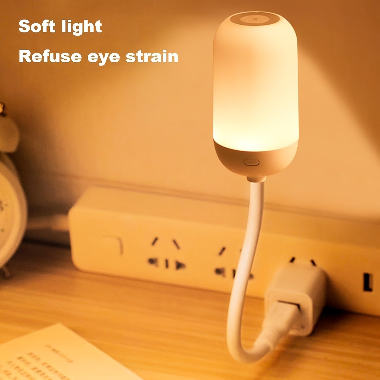 1pc Touch-Controlled Dimmable LED Night Light, USB Powered Eye-Caring Desk & Wall Lamp, PVC Material, 3 Color Temperatures for Home Use