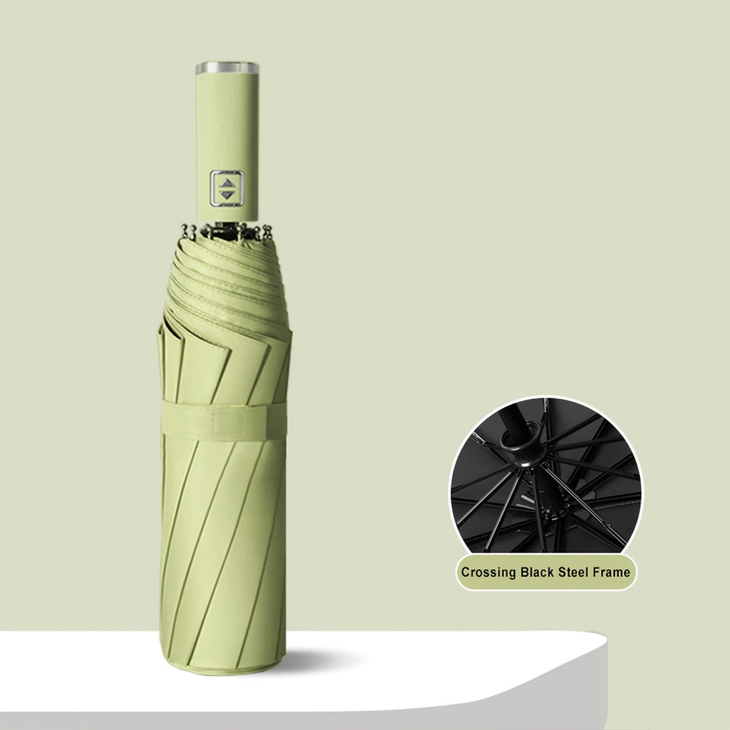 1pc Parapluie Pliant Automatique Xiaomi, Cadre en Fer ¨¤ 10 Brides, Auvent en Tissu 190T, Coupe-Vent, Protection UV, Ouverture\u002FFermeture en Un Clic, Parapluie de Voyage Portable avec Poign¨¦e en Plastique