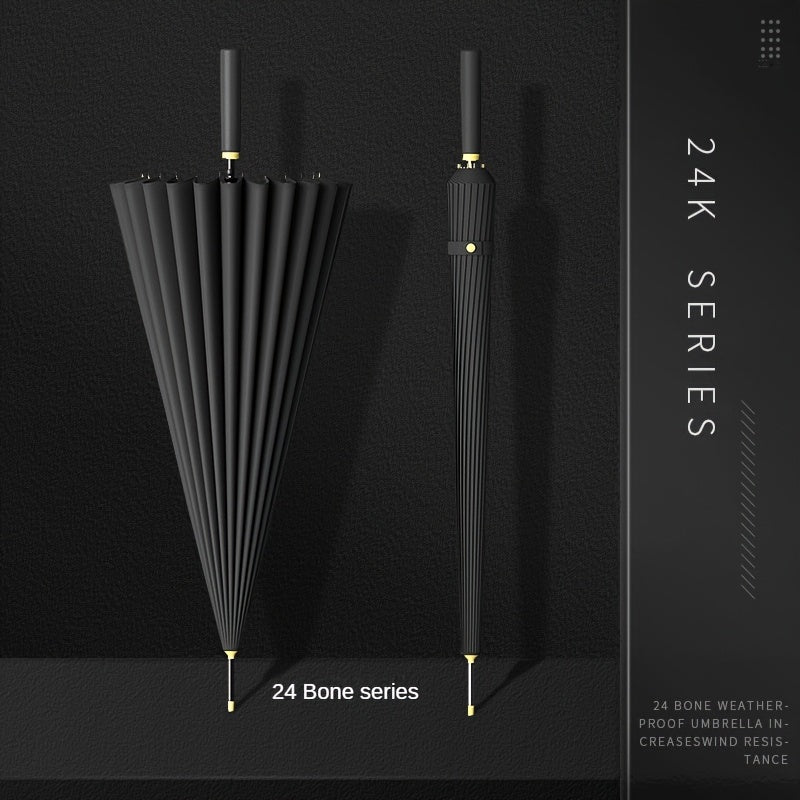 Un parapluie r¨¦sistant au vent ¨¤ 24 baleines, dot¨¦ d'une poign¨¦e longue - Il est imperm¨¦able, portable et s'ouvre avec un seul clic, con?u pour les hommes et les femmes avec un mat droit.