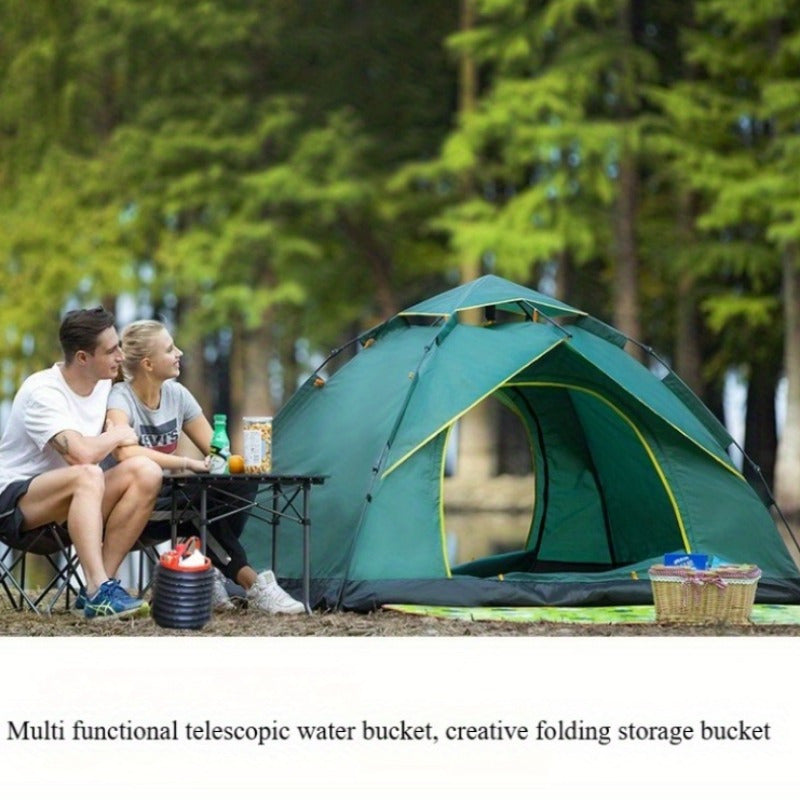 1.06gal Portable Camping Folding Trash Can with Lid - Compact, Collapsible Magic Bucket Garbage Bin, Multi-Functional Telescopic Water Bucket for Outdoor Activities, Travel-Friendly Storage Bucket, Trash Can for Outdoor Use