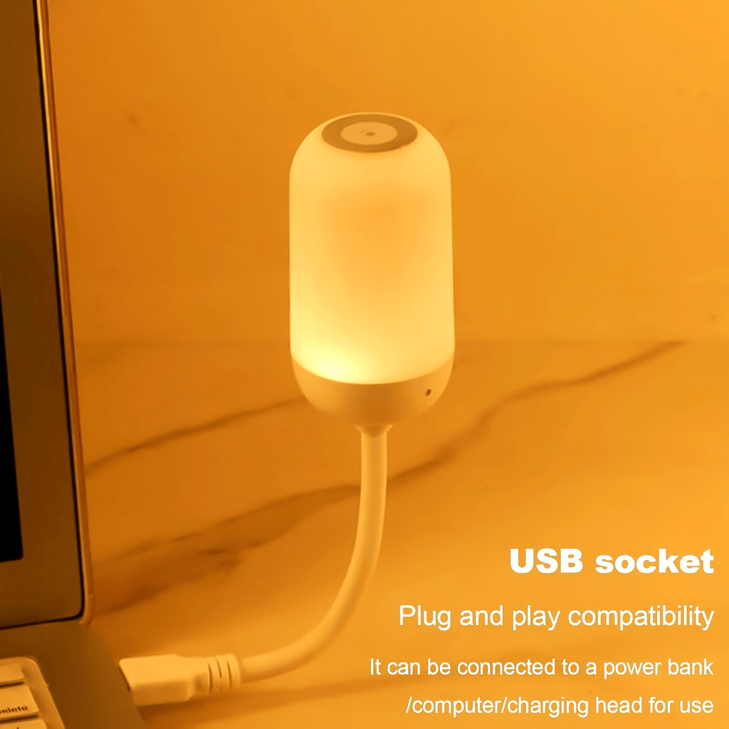 1pc Touch-Controlled Dimmable LED Night Light, USB Powered Eye-Caring Desk & Wall Lamp, PVC Material, 3 Color Temperatures for Home Use