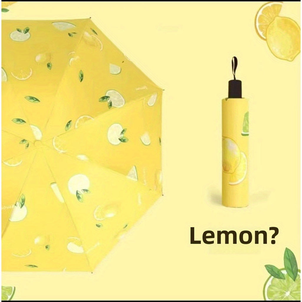 Parapluie ¨¤ motif de citron - Parapluie de voyage pliable manuel avec protection UV, coupe-vent et imperm¨¦able, parapluie portable et l¨¦ger, adapt¨¦ aux femmes et aux hommes, peut ¨ºtre utilis¨¦ pour un anniversaire\u002FNo?l, etc.