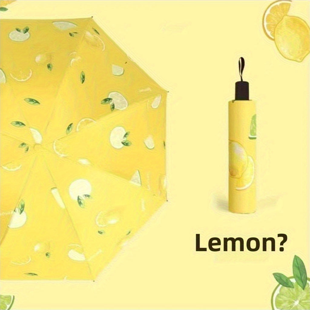Parapluie ¨¤ motif de citron - Parapluie de voyage pliable manuel avec protection UV, coupe-vent et imperm¨¦able, parapluie portable et l¨¦ger, adapt¨¦ aux femmes et aux hommes, peut ¨ºtre utilis¨¦ pour un anniversaire\u002FNo?l, etc.