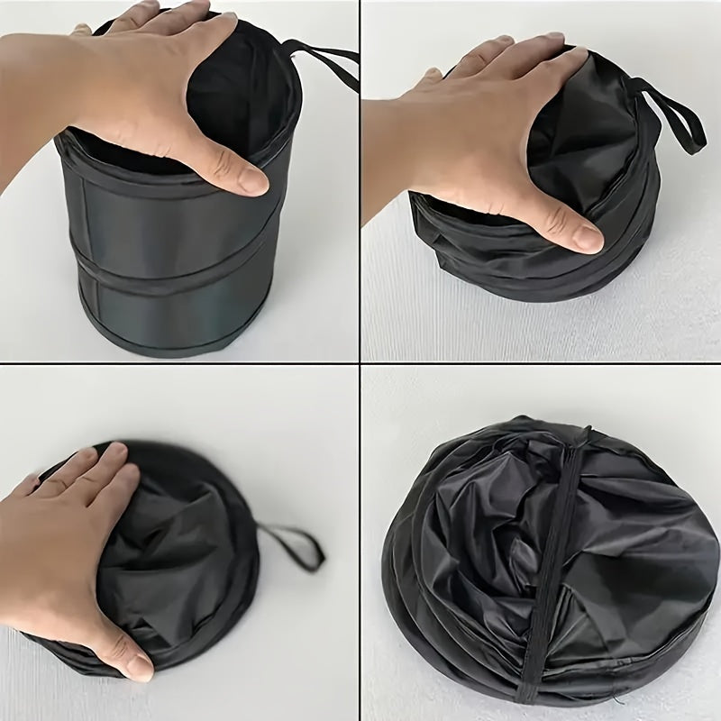 1PC Portable Folding Trash Can - Durable Polyamide Material, Leakproof, Hangable Design for Cars, Home, Office - Essential for Travel and Camping