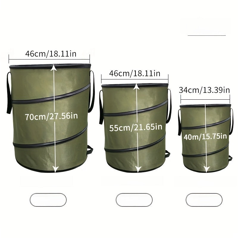 Car mounted pop-up trash bin, outdoor camping folding trash bin, leak proof Oxford cloth handle bin, portable camping picnic storage bin, large folding bag, garbage bag