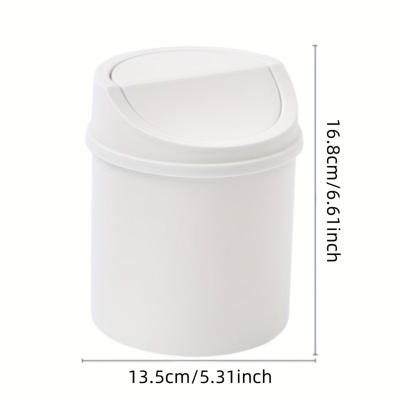 Compact Portable Flip-Top Desktop Trash Can - Space-Saving, Easy-Clean Mini Waste Bin, 2025 New Model for Home and Office Use, Durable Plastic Material with Flip Lid, Office Supplies And Accessories