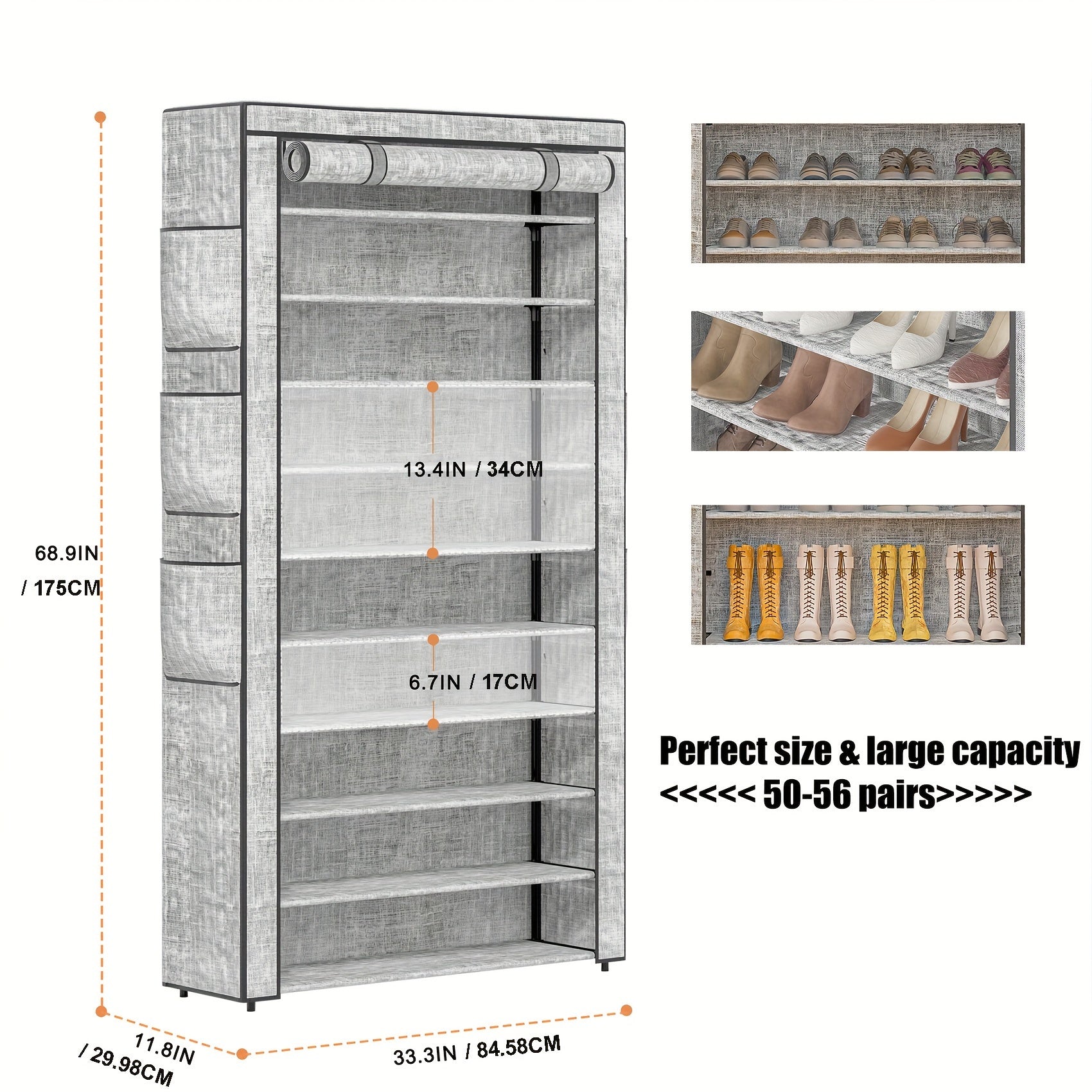 Large Capacity Printed Dustproof Shoe Rack