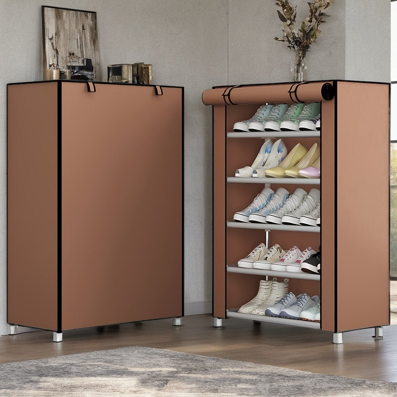 Multi-Layer Canvas Shoe Organizer with Lid - Detachable, Dustproof Boot Storage Cabinet for Home Organization, Shoe Rack, Independent