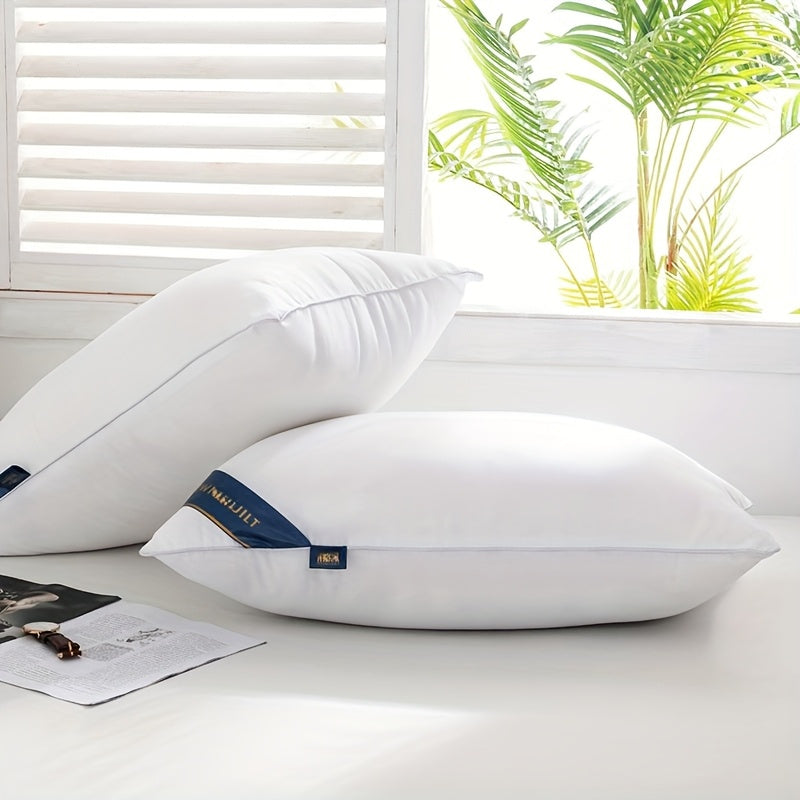 2 oreillers de luxe pour coussin de style h?tel 950g\u002F©O - Doux, confortable, aide au sommeil non collapsible, cadeau id¨¦al pour la maison, blanc avec ¨¦tiquette bleue, oreiller confortable | Design ¨¦l¨¦gant de l'¨¦tiquette | Tissu durable