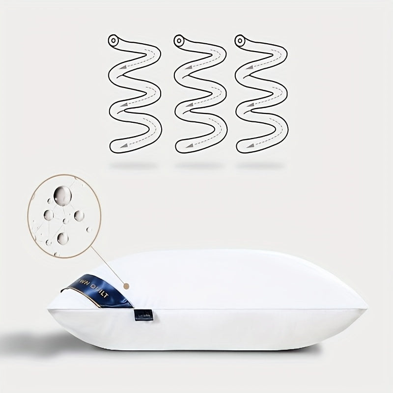 2 oreillers de luxe pour coussin de style h?tel 950g\u002F©O - Doux, confortable, aide au sommeil non collapsible, cadeau id¨¦al pour la maison, blanc avec ¨¦tiquette bleue, oreiller confortable | Design ¨¦l¨¦gant de l'¨¦tiquette | Tissu durable