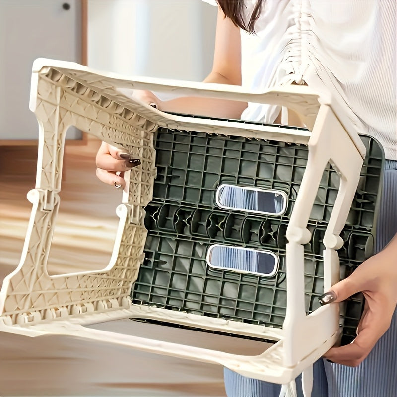 1pc Gray Folding Stool - Modern Style, Durable ABS Plastic, Portable & Compact Design for Indoor & Outdoor Use, No Assembly Needed, Lightweight & Easy to Store, Perfect for Camping, Picnics, and Home Decor, Stool Foldable