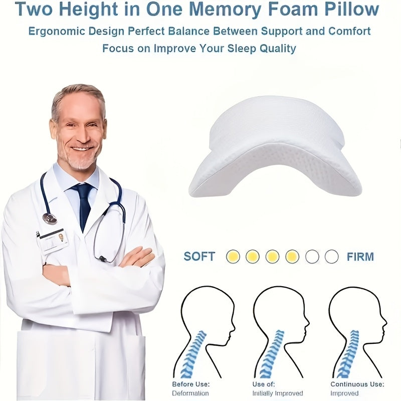 Oreiller Couple en Mousse ¨¤ M¨¦moire de Forme Douce pour Voyage Confortable & Calin - Polyester, Non-¨¦lectrique