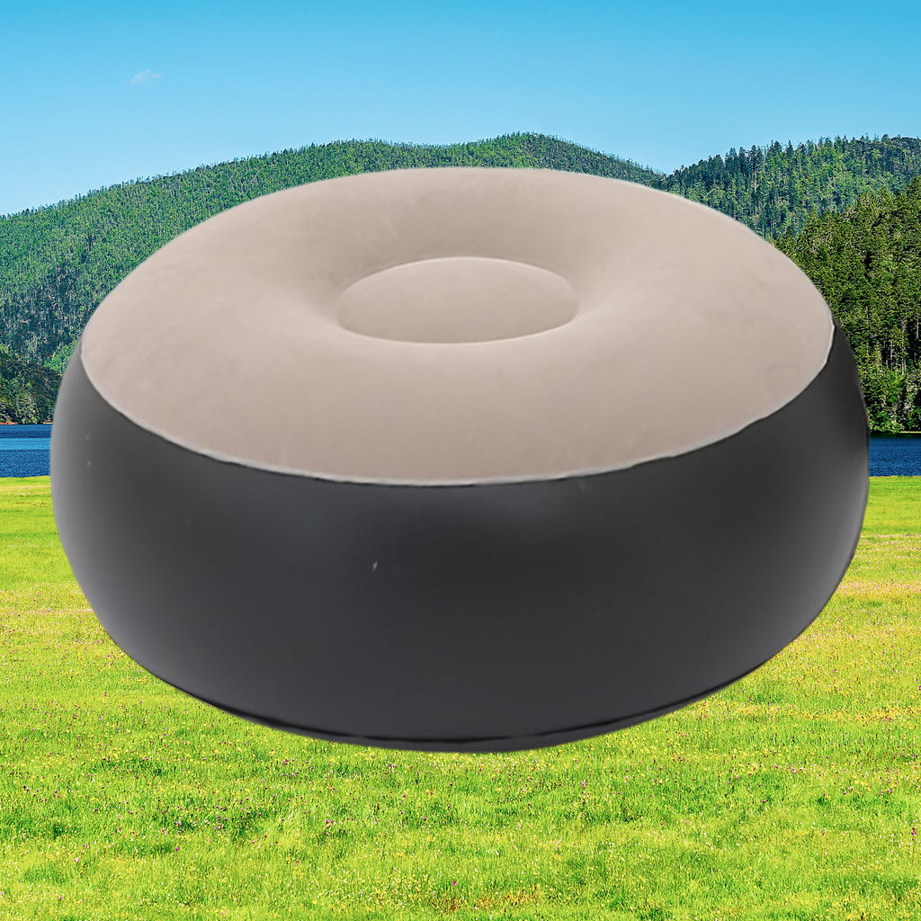 Portable Inflatable Round Stool - Foldable, Multi-Use for Outdoor Leisure, Shoe Changing & Makeup - Durable PVC Material