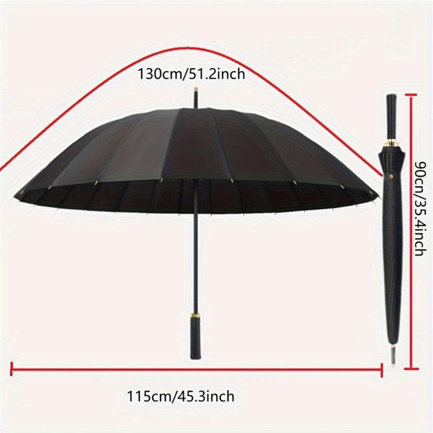 Un parapluie r¨¦sistant au vent ¨¤ 24 baleines, dot¨¦ d'une poign¨¦e longue - Il est imperm¨¦able, portable et s'ouvre avec un seul clic, con?u pour les hommes et les femmes avec un mat droit.