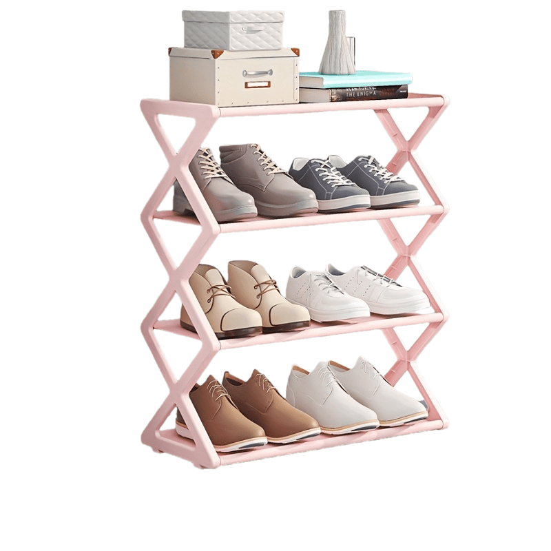 1pc Simple Shoe Rack - Easy Assembly Space-Saving Shoe Organizer with Multiple Compartments, Durable Plastic Shoe Storage for Home, Dorm, Entryway - Casual Style Shoe Cabinet