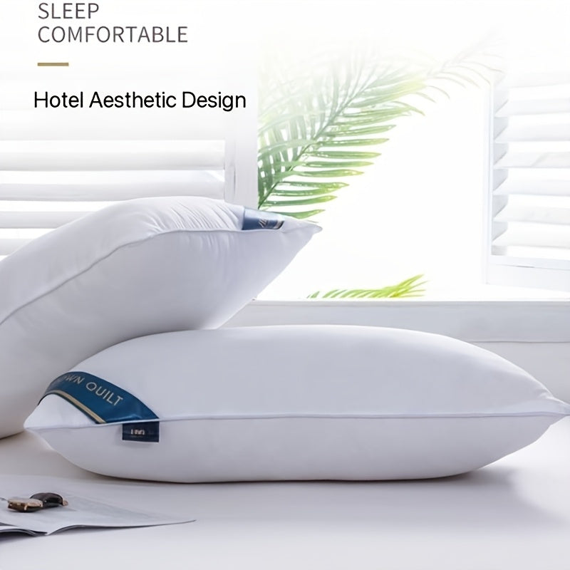 2 oreillers de luxe pour coussin de style h?tel 950g\u002F©O - Doux, confortable, aide au sommeil non collapsible, cadeau id¨¦al pour la maison, blanc avec ¨¦tiquette bleue, oreiller confortable | Design ¨¦l¨¦gant de l'¨¦tiquette | Tissu durable