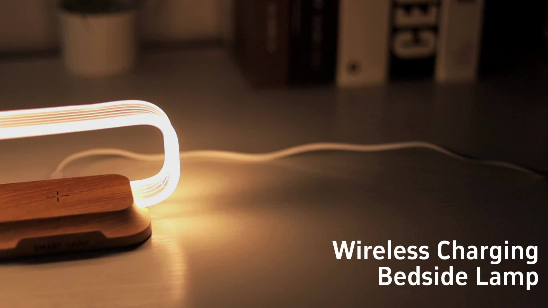 15W Wireless Quick Charge Bedside Lamp with Touch Control, LED Desk Light with Wireless Charging and Phone Stand, Adjustable Brightness, Energy-Efficient for Office and Study Use, Study Lamp | Modern Desk Lamp | Acrylic Lampshade, LED Lights for Bedroom