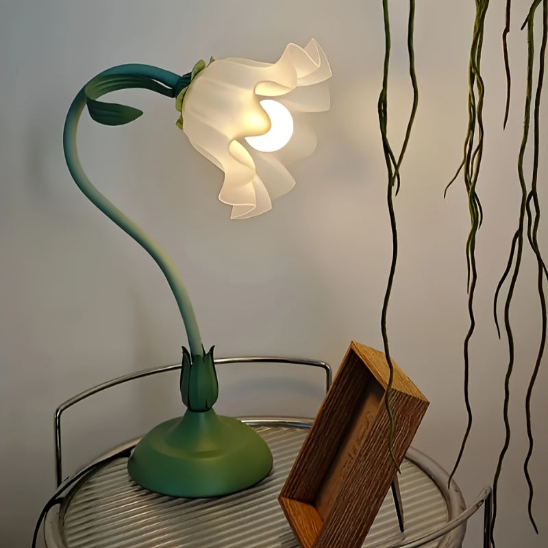 Green Flower Lamp, Flower-shaped Lighting Fixture, Mother's Day Gift, Holiday Gift, Birthday Gift, Suitable for Bedroom, Living Room, Dormitory, Restaurant and other Scenes, Cute Exquisite Light, Warm Romantic, Home Atmosphere Sensing Lamp, ins Style